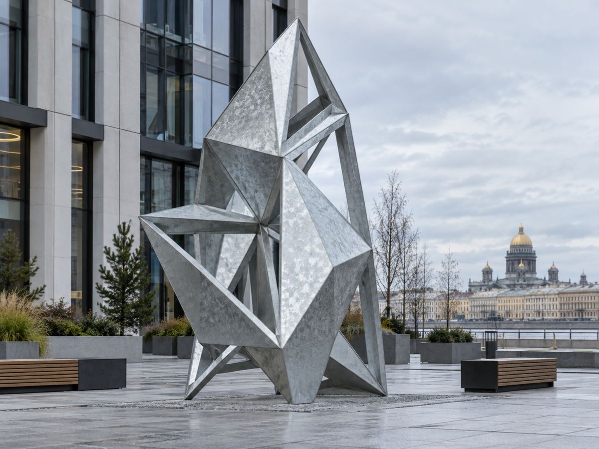 Полигональная скульптура из нержавейки