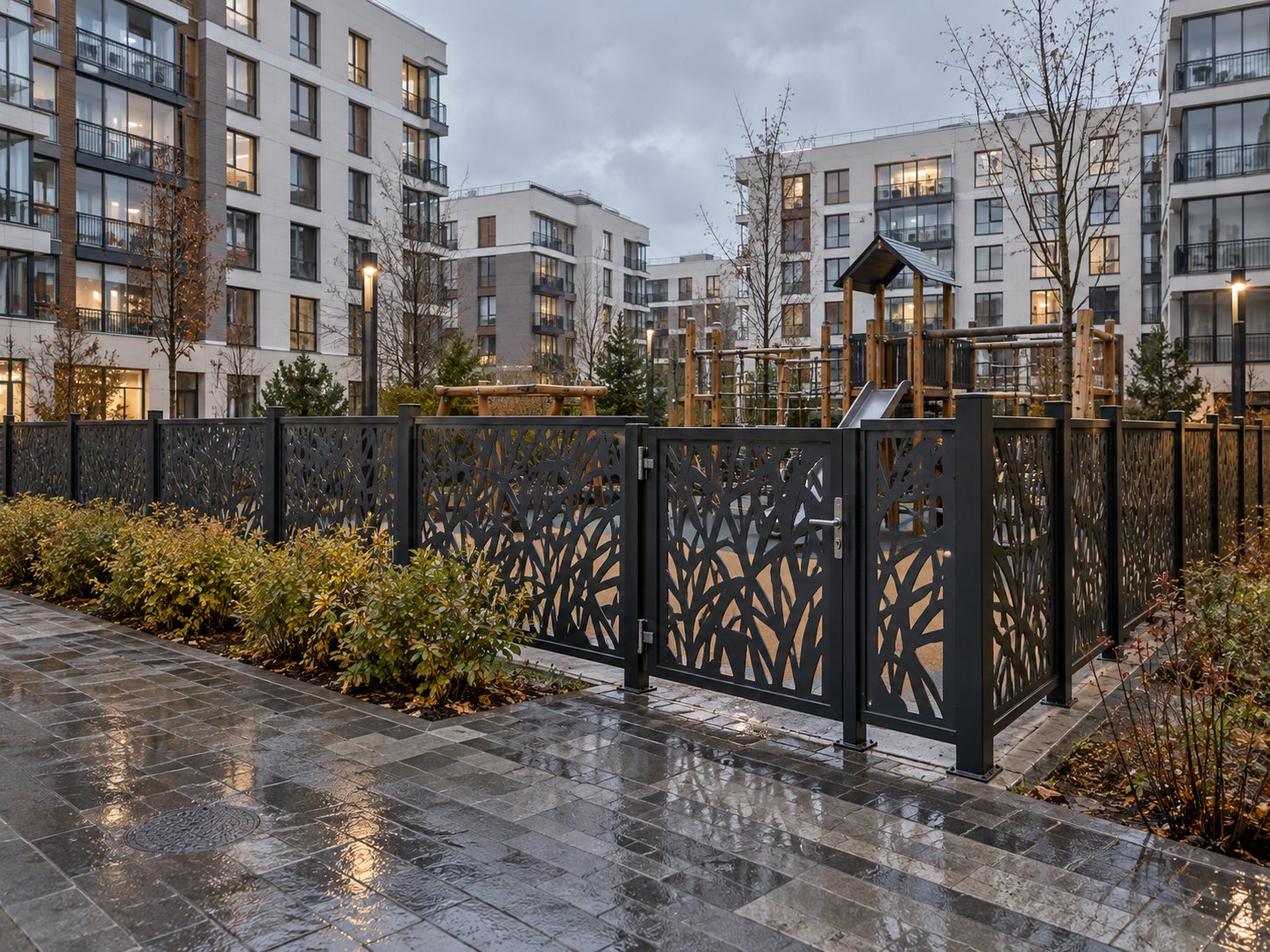 Ограждение дворовой площадки ЖК с калиткой