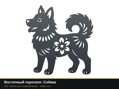 Восточный гороскоп: Собака Восточный гороскоп: Собака: DXF чертёж для лазерной резки