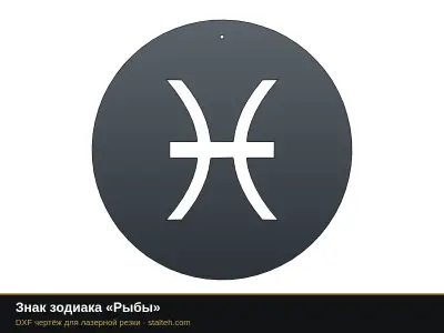Знак зодиака «Рыбы» Знак зодиака «Рыбы»: DXF чертёж для лазерной резки
