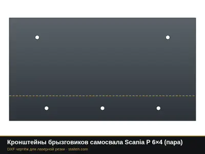 Кронштейны брызговиков самосвала Scania P 6×4 (пара): DXF чертёж для лазерной резки