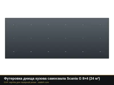 Футеровка днища кузова самосвала Scania G 8×4 (24 м³): DXF чертёж для лазерной резки