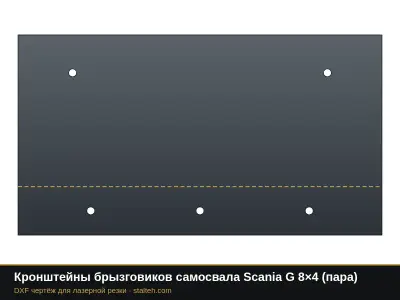 Кронштейны брызговиков самосвала Scania G 8×4 (пара): DXF чертёж для лазерной резки
