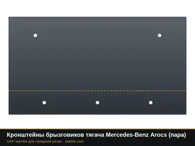 Кронштейны брызговиков тягача Mercedes-Benz Arocs (пара): DXF чертёж для лазерной резки