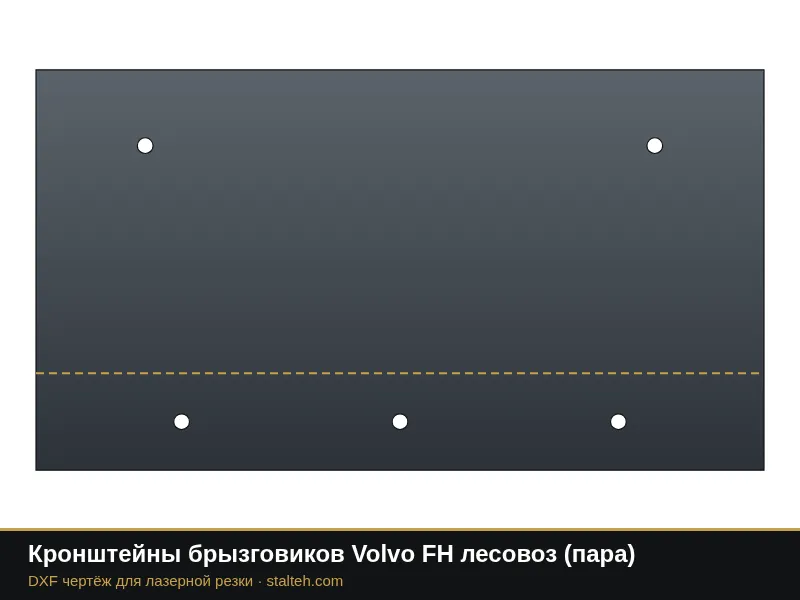 Кронштейны брызговиков Volvo FH лесовоз (пара): DXF чертёж для лазерной резки