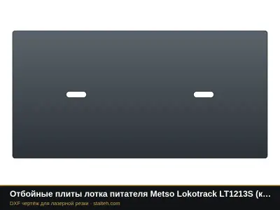 Отбойные плиты лотка питателя Metso Lokotrack LT1213S (комплект): DXF чертёж для лазерной резки