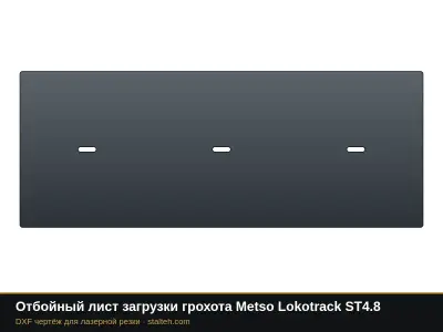 Отбойный лист загрузки грохота Metso Lokotrack ST4.8: DXF чертёж для лазерной резки