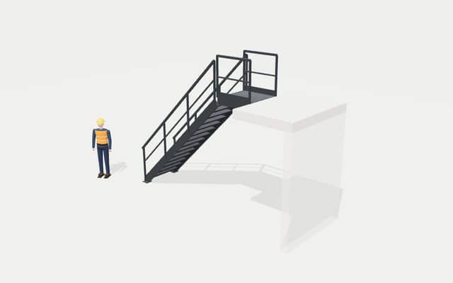 3D модель металлической лестницы