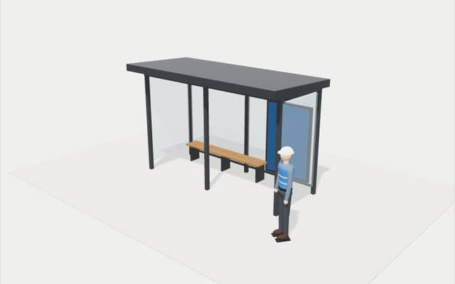 3D модель остановочного павильона